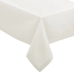 Toalha de mesa CHAMBRAY branca em algodão 140x240cm