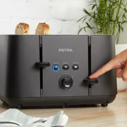 Torradeira Petra preta mate para 4 fatias