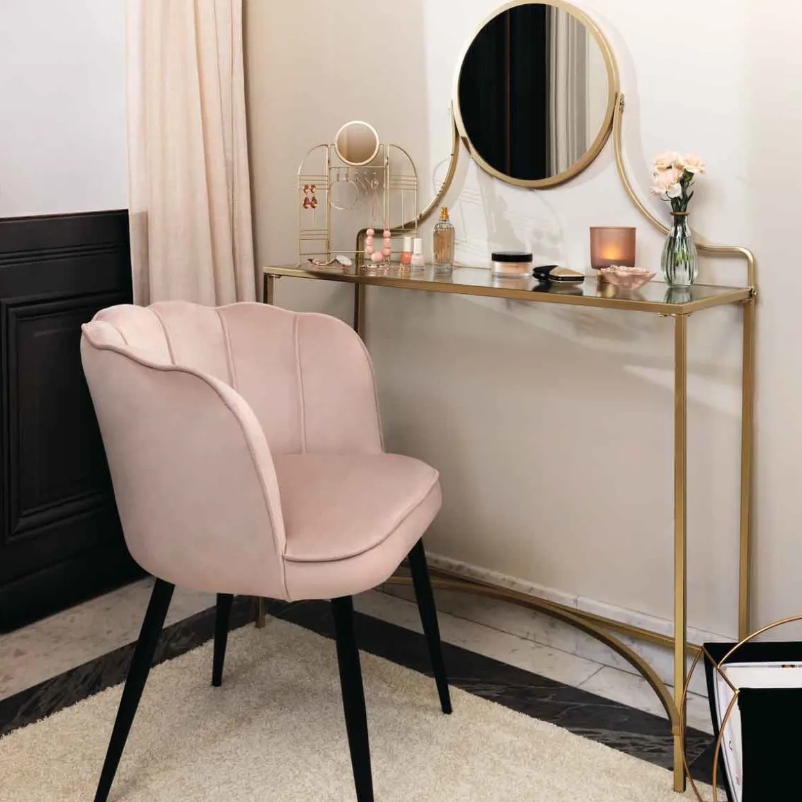 Toucador ARTIF dourado em metal 139cm