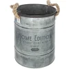 Vaseira redonda HOME EDITION cinza em zinco 24,3cm