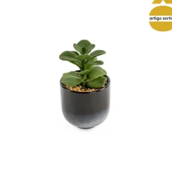 Vasinho de cerâmica com planta artificial