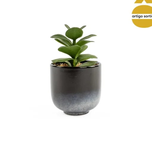 Vasinho de cerâmica com planta artificial