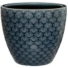 Vaso azul flor em cerâmica 23cm