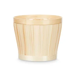 Vaso bege em bambu 19cm