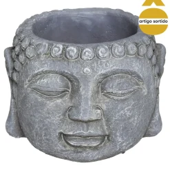 Vaso cabeça buda em cimento