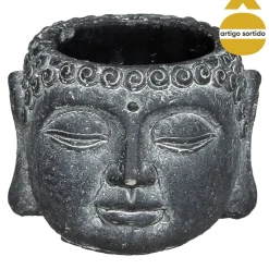 Vaso cabeça buda em cimento