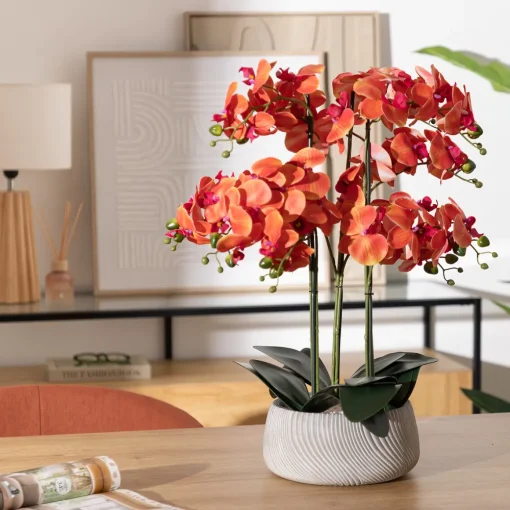 Vaso com orquídea artificial SANAE 65cm