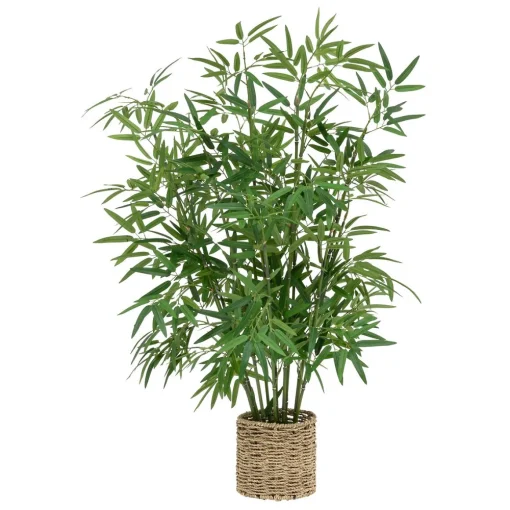 Vaso com planta bambu artificial verde 100cm