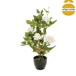Vaso com roseira artificial 50cm