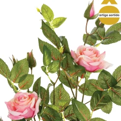 Vaso com roseira artificial 50cm