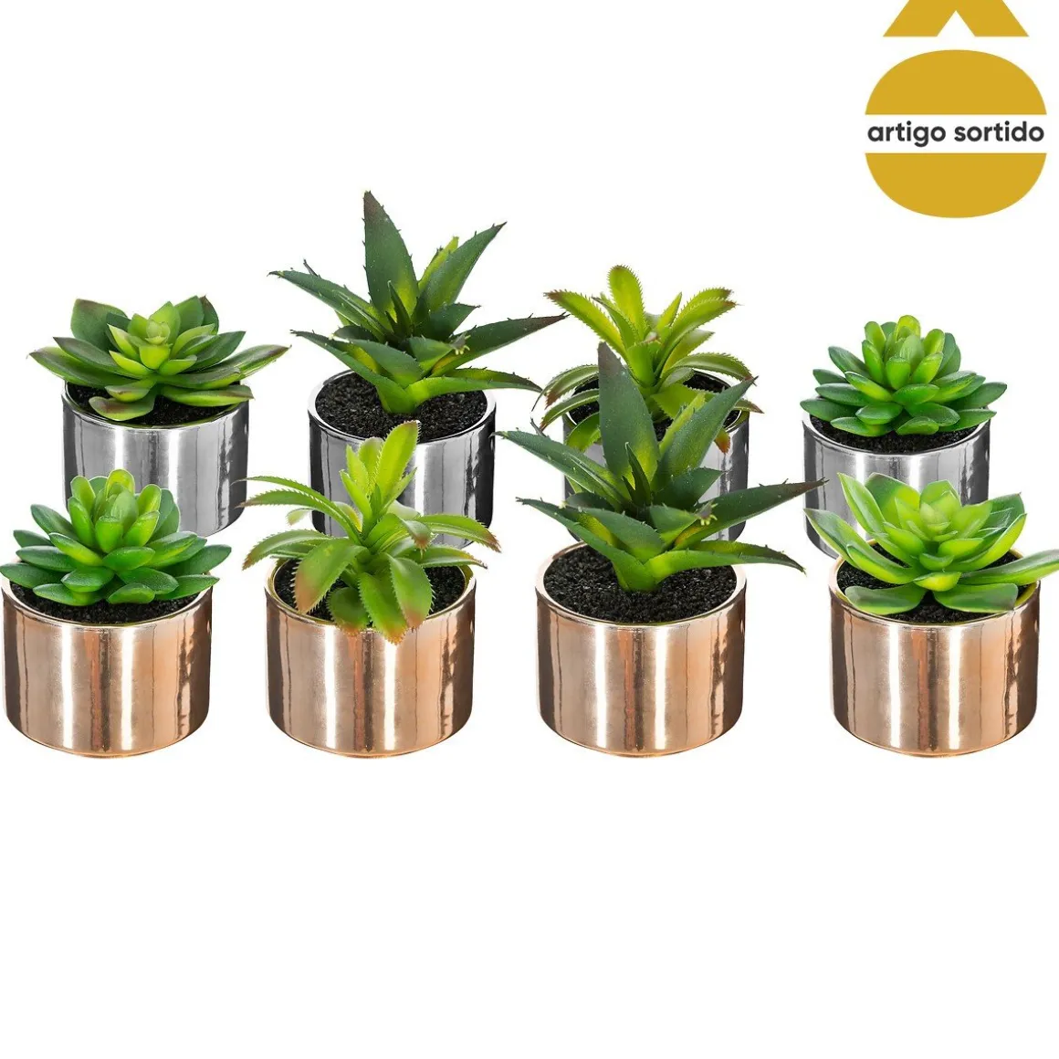 Vaso de cerâmica com planta 13,5cm