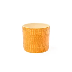 Vaso de cerâmica decoração riscos âmbar 10cm