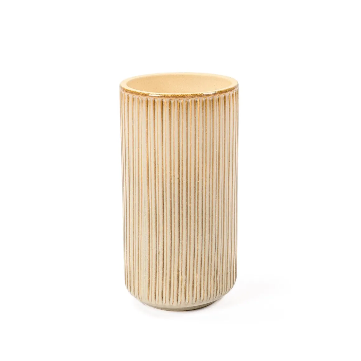 Vaso de cerâmica decoração RISCAS taupe 25cm