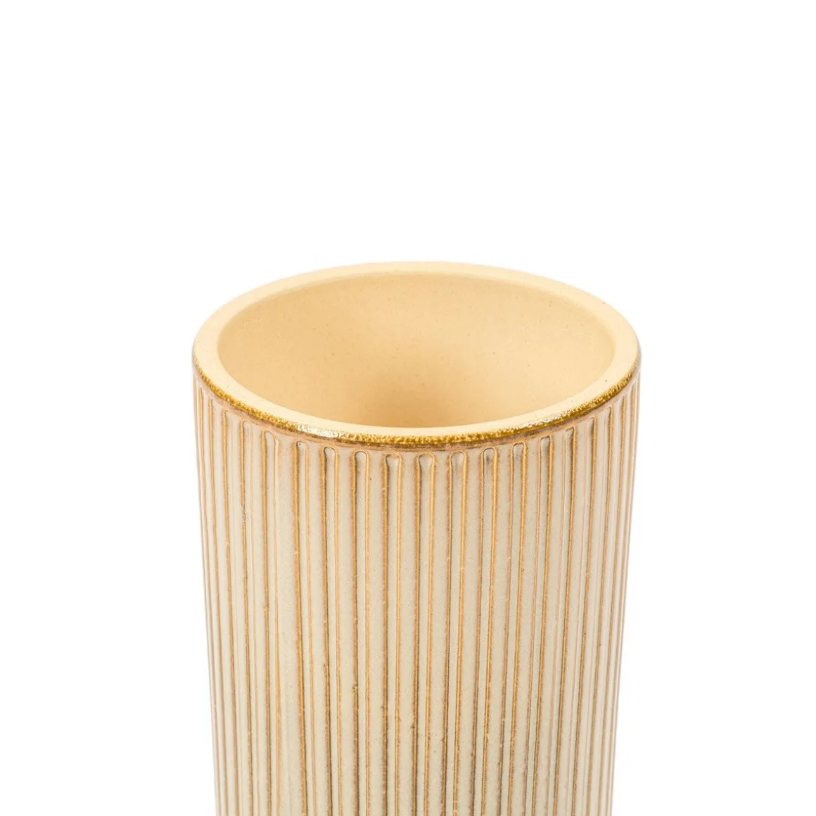 Vaso de cerâmica decoração RISCAS taupe 25cm