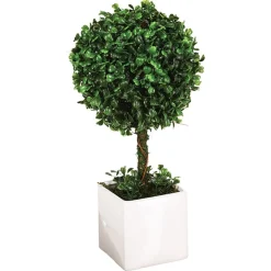 Vaso em cerâmica com bola BUXO artifical