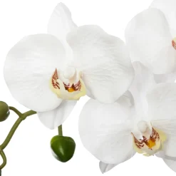 Vaso em cimento com orquídea artificial
