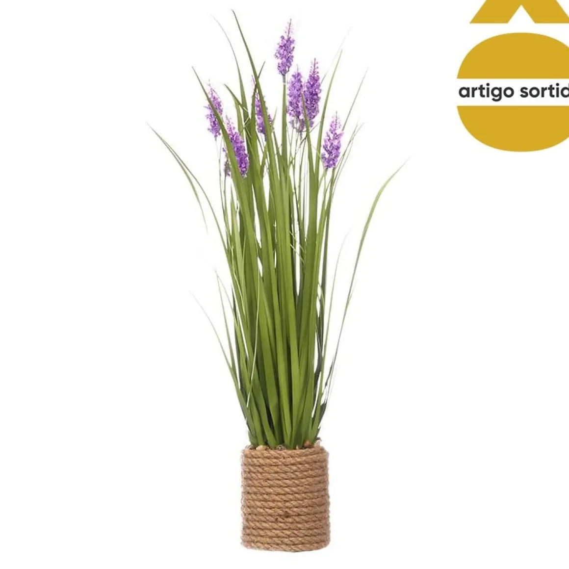 Vaso em corda com lavanda artificial