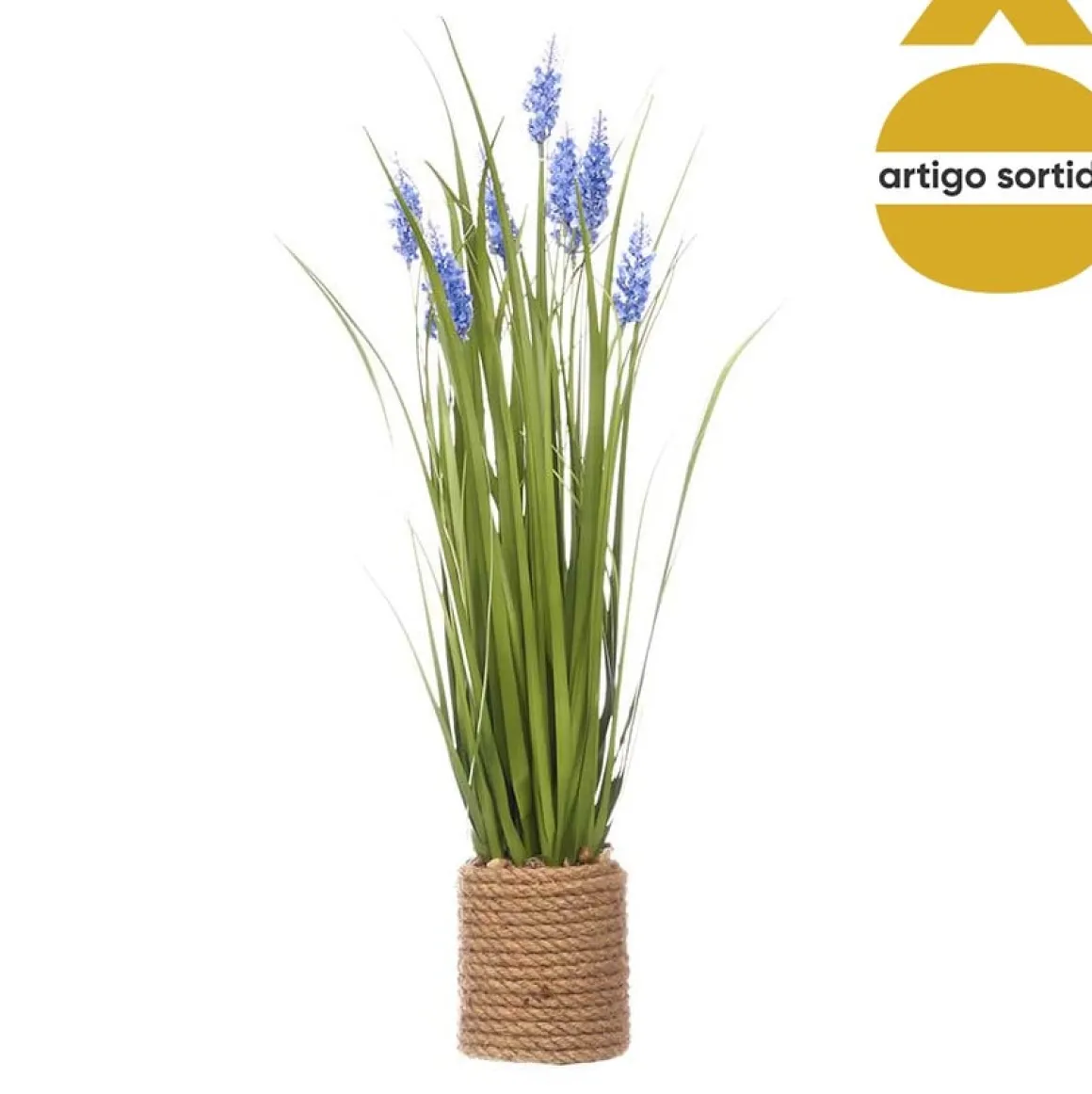 Vaso em corda com lavanda artificial