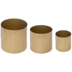 Vaso redondo dourado em metal 13cm