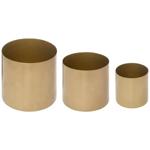 Vaso redondo dourado em metal 13cm