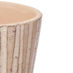Vaso rosa em cerâmica efeito madeira 20cm