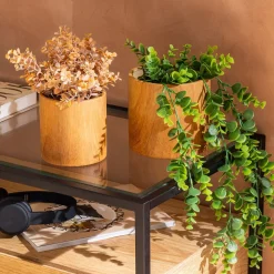 Vaso SOA em cerâmica efeito madeira 11,6cm