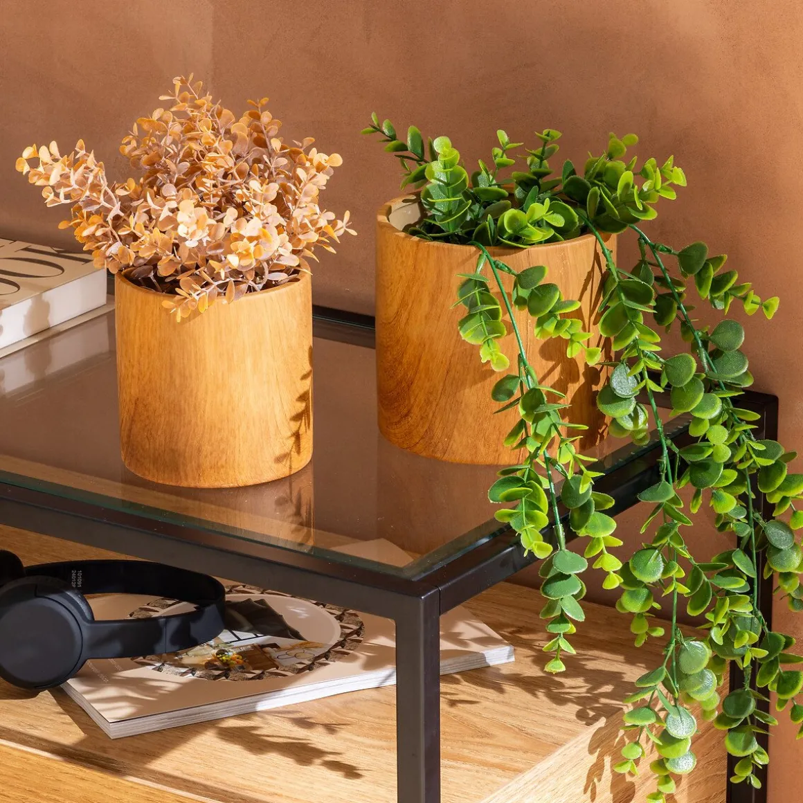 Vaso SOA em cerâmica efeito madeira 11,6cm