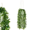 Vaso suspenso com planta verde artificial 55cm