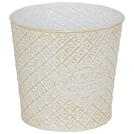 Vaso TINO em ferro branco 22cm
