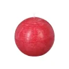 Vela bola rústica vermelha 10cm