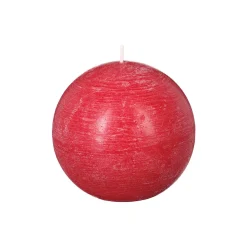 Vela bola rústica vermelha 10cm