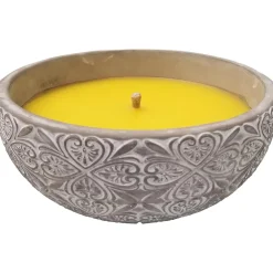 Vela citronela com jarro cinza em cerâmica