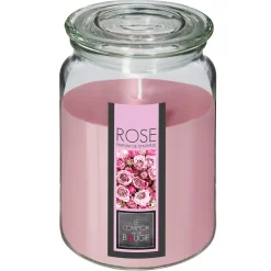 Vela jarro vidro com tampa 510g rosas