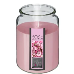Vela jarro vidro com tampa 510g rosas
