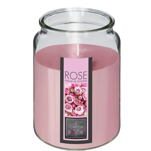 Vela jarro vidro com tampa 510g rosas