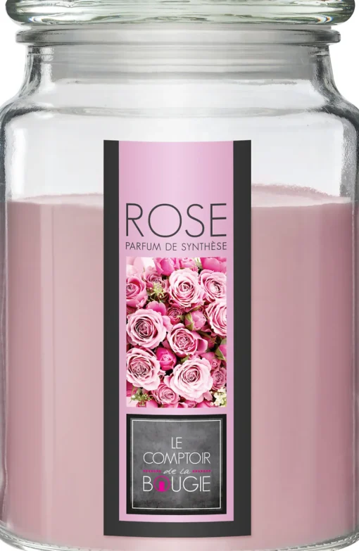 Vela jarro vidro com tampa 510g rosas