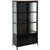 Vitrina TIBO preta em metal com 2 portas 160cm