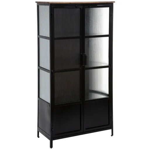 Vitrina TIBO preta em metal com 2 portas 160cm